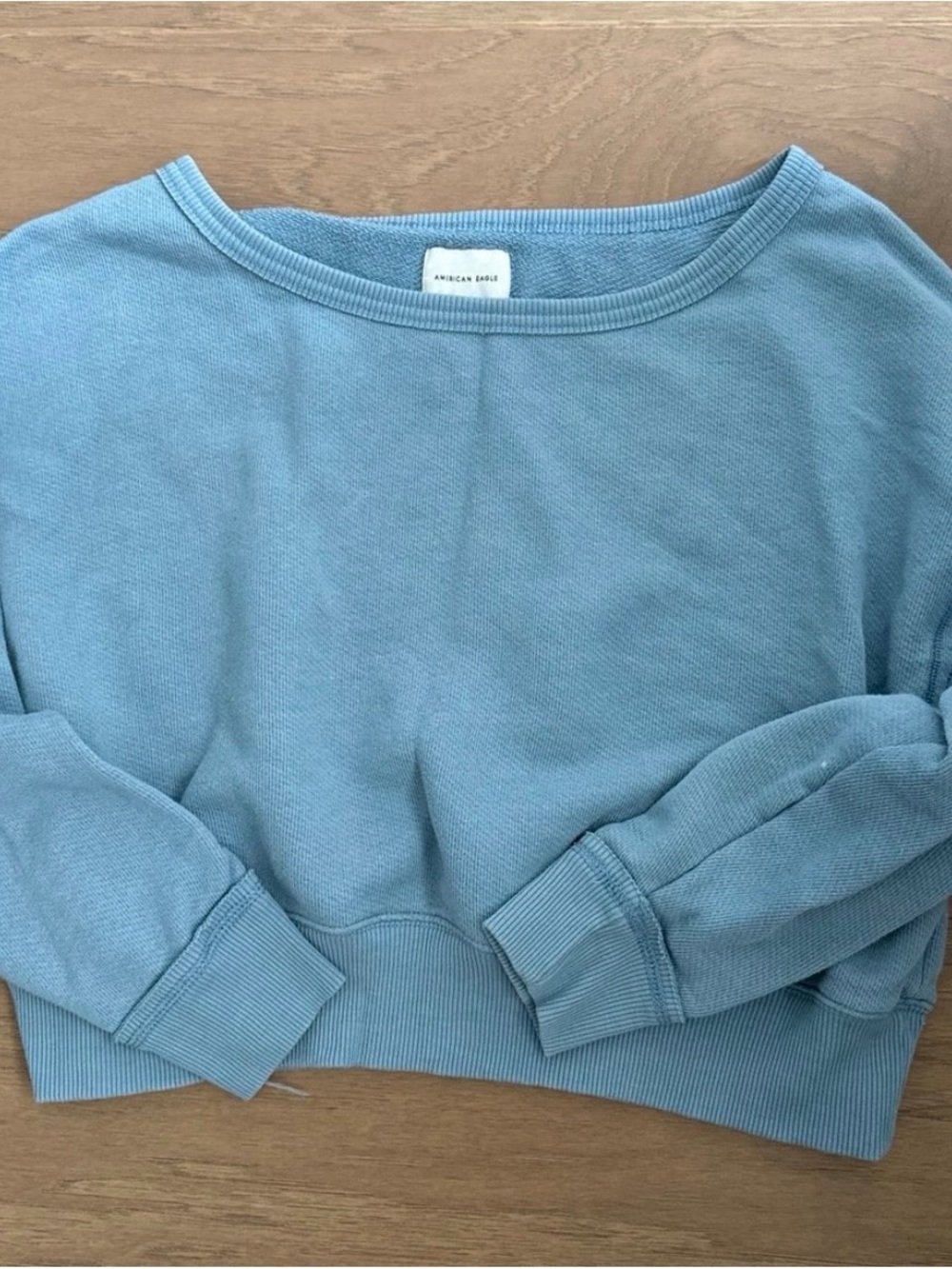 American Eagle cropped blue sweater size XS